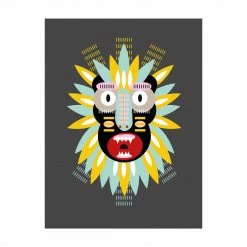 Bilderwelten Collage Ethno Maske - King Kong - 225 x 300 cm - Durchmesser: 300 cm