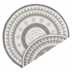 Northrugs In- /Outdoorteppich Jamaica - Kunstfaser - Hellgrau - Ø 200 cm