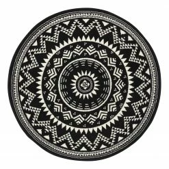 Hanse Home Kurzflorteppich Valencia - Kunstfaser - Schwarz - Durchmesser: 140 cm