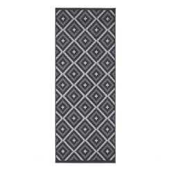 Hanse Home Designer Velours Teppich Snug - Kunstfaser - Schwarz / Hellgrau - 80 x 250 cm