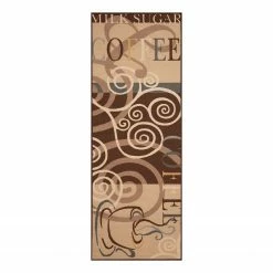 Zala Living Küchenläufer Coffee Ornament - Kunstfaser - Braun / Beige