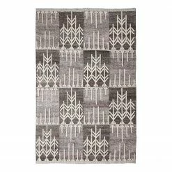 Top Square Wollteppich Asaa - Mischgewebe - Silber / Braun - 140 x 200 cm