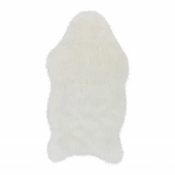 Top Square Kunstfellteppich Mia I - Kunstfaser - Weiß