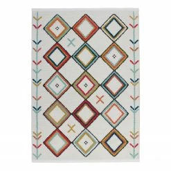 Kayoom Hochflorteppich Agadir II - Kunstfaser - Creme / Rot - 120 x 170 cm