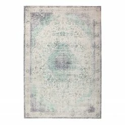 Arte Espina Kurzflorteppich Vintage II - Kunstfaser - Weiß / Mintgrün - 140 x 200 cm