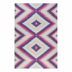 Accessorize Wollteppich Aurel - Textil - Blau / Pink