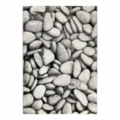 Wecon Home Kurzflorteppich Stony Island - Kunstfaser - Schwedisch Weiß - 200 x 200 cm