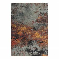 Arte Espina Kurzflorteppich Blaze Fire - Mischgewebe - Grau / Rot - 75 x 150 cm