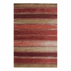 Arte Espina Kurzflorteppich Blaze Nature - Mischgewebe - Rot / Beige - 115 x 170 cm