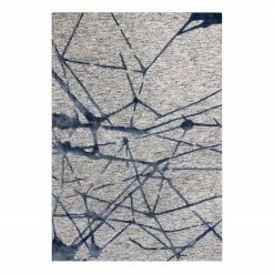 Arte Espina Kurzflorteppich Damast Frozen - Mischgewebe - Grau / Blau - 140 x 200 cm