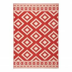 Hanse Home Kurzflorteppich Ethno - Mischgewebe - Karminrot - 200 x 290 cm