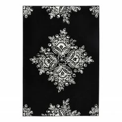 Hanse Home Kurzflorteppich Blossom - Mischgewebe - Schwarz - 80 x 150 cm