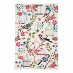 Gino Falcone In-/Outdoorteppich Rosetta Birds - Kunstfaser - Creme / Pink - 70 x 140 cm