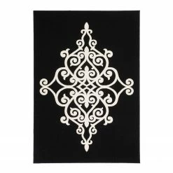 Kayoom Kurzflorteppich Manolya 2099 - Webstoff - Schwarz - 80 x 150 cm