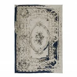 Kayoom Kurzflorteppich Ballerina 740 - Webstoff - Dunkelblau - 80 x 150 cm