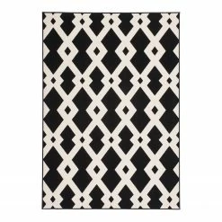 Kayoom Kurzflorteppich Now! 100 - Webstoff - Schwarz - 80 x 150 cm