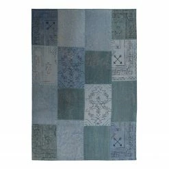 Kayoom Kurzflorteppich Lyrical 210 - Baumwollstoff - Blau - 120 x 170 cm