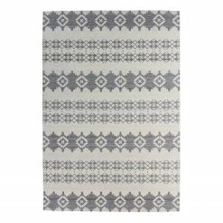 Kayoom Kurzflorteppich Mirage 410 - Webstoff - Grau / Elfenbein - 160 x 230 cm