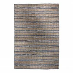 Kayoom Kurzflorteppich Sienna 110 - Baumwollstoff - Blau - 160 x 230 cm