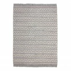 Kayoom Kurzflorteppich Natura 410 - Webstoff - Natural / Silber - 120 x 170 cm