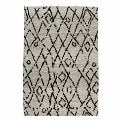 Kayoom Kurzflorteppich River 110 - Webstoff - Grau / Schwarz - 120 x 170 cm