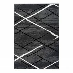 Kayoom Kurzflorteppich Vancouver 110 - Webstoff - Anthrazit - 160 x 230 cm