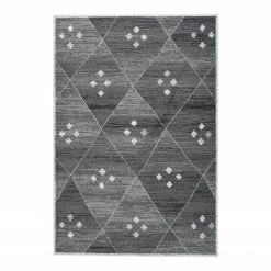 Kayoom Kurzflorteppich Vancouver 510 - Webstoff - Grau / Weiß - 200 x 290 cm