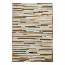 Kayoom Fellteppich Lavish 110 - Echtleder - Creme - 150 x 80 cm