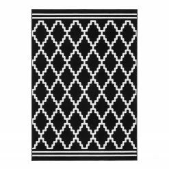 Kayoom Kurzflorteppich Lina 200 - Webstoff - Schwarz - 170 x 120 cm