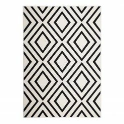 Kayoom Kurzflorteppich Lina 500 - Webstoff - Schwarz - 150 x 80 cm