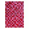 Top Square Fellteppich Multi Toned - Echtleder - Pink / Rot - 200 x 290 cm