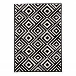 Zala Living Kurzflorteppich Art - Webstoff - Schwarz / Weiß - 70 x 140 cm