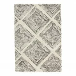 Mint Rugs Hochflorteppich Wire - Kunstfaser - Creme / Taupe - 160 x 230 cm