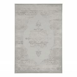 Mint Rugs Kurzflorteppich Willow - Kunstfaser - Hellgrau / Creme - Lichtgrau - 120 x 170 cm