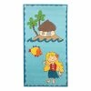 THEKO die markenteppiche Kinderteppich Honolulu - Webstoff - Türkis - 80 x 150 cm