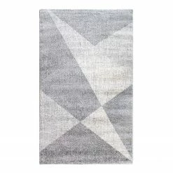 Sehrazat Kurzflorteppich Efes Vector - Webstoff - Lichtgrau - 80 x 150 cm