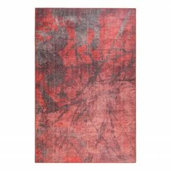 Wecon Home Kurzflorteppich Pepe - Webstoff - Rot / Grau - 120 x 170 cm