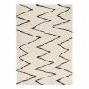 Mint Rugs Hochflorteppich Break - Kunstfaser - Creme / Schwarz - 200 x 290 cm