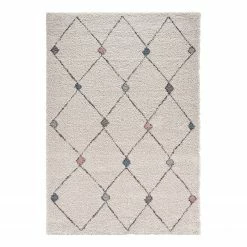 Mint Rugs Hochflorteppich Create - Kunstfaser - Creme / Marineblau - 160 x 230 cm