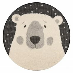 Zala Living Kinderteppich Icebear Emmet - Kunstfaser - Schwarz / Creme