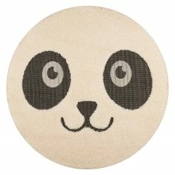 Zala Living Kinderteppich Panda Pete - Kunstfaser - Creme / Schwarz