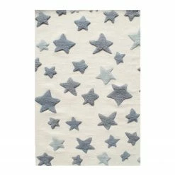 Happy Rugs Kinderteppich Seastar - Wolle - Blaugrau - 100 x 160 cm
