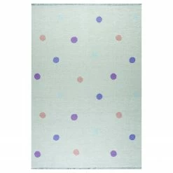 Happy Rugs Kinderteppich Dots - Kunstfaser - Mint - 100 x 160 cm
