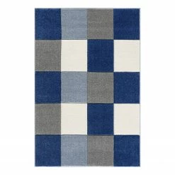 Happy Rugs Kinderteppich Checkerboard - Kunstfaser - Blau - 120 x 180 cm