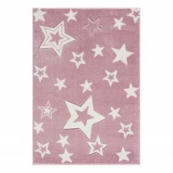 Happy Rugs Kinderteppich Galaxy - Kunstfaser - Rosa / Weiß - 120 x 180 cm