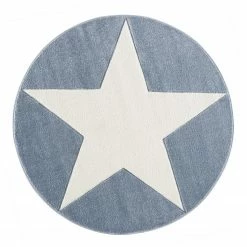 Happy Rugs Kinderteppich Shootingstar Rund - Kunstfaser - Creme / Grau - Durchmesser: 133 cm
