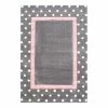 Happy Rugs Kinderteppich Point - Kunstfaser - Grau / Rosa - 160 x 230 cm