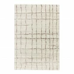 Astra Hochflorteppich Savona II - Webstoff - Creme / Taupe - 80 x 150 cm