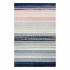 Esprit Home Kurzflorteppich Donell - Kunstfaser - Blaugrau / Rosa - 80 x 150 cm