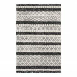 Luxor living Wollteppich Fano - Wolle - Creme / Schwarz - 130 x 190 cm